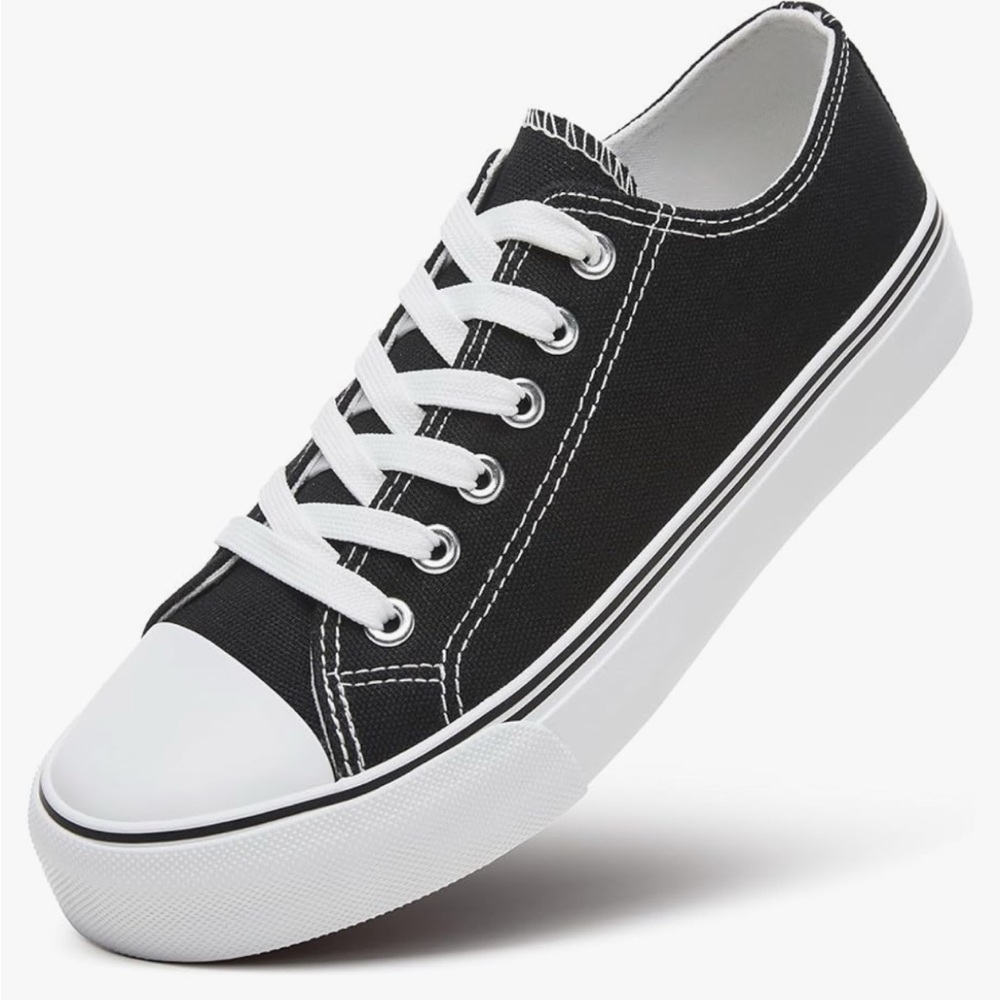 Black and White Canvas Sneakers